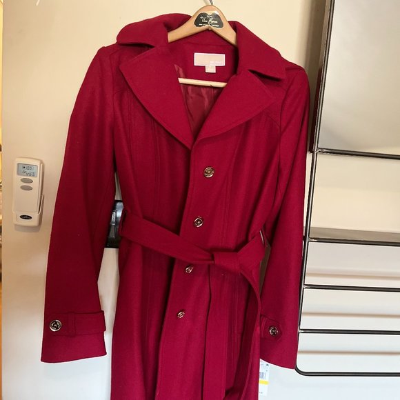 Michael Kors Red Wool Coat 